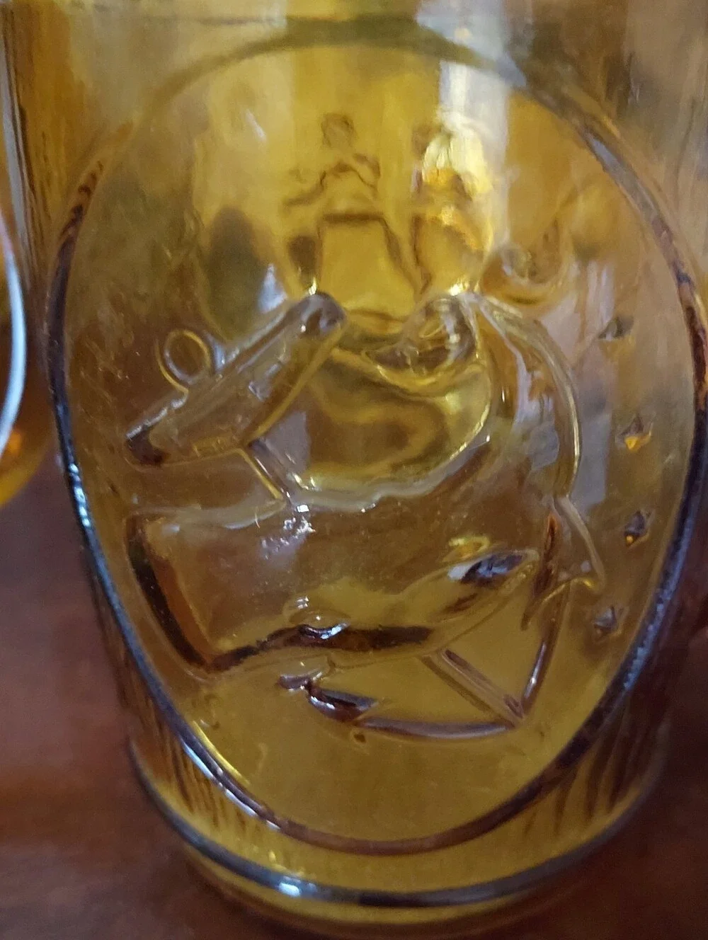 Amber Stein Mug Clipper Ship Whaling Sailing Mayflower Plymouth Rock America